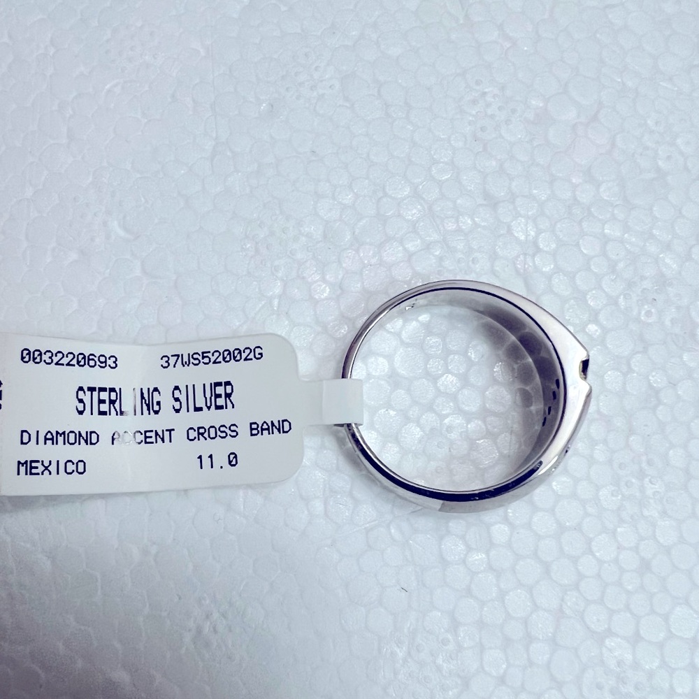 NWT MAN WEDDING RING SS 1/20 CTW - Picture 3 of 4